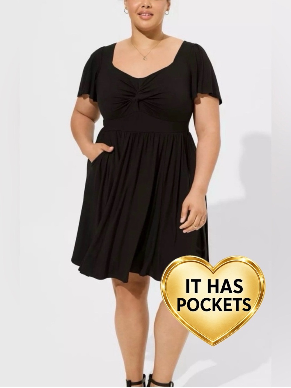 Torrid Mini Super Soft Twist Front Skater Dress | 0X 12
